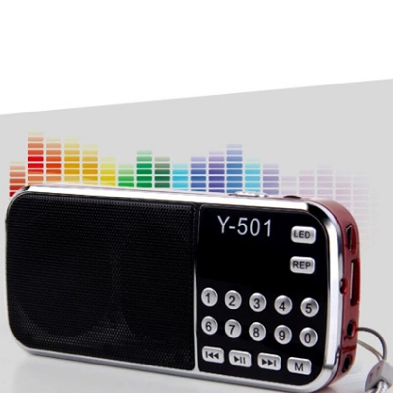Y-501 Digitale Draagbare Audio Lcd Digitale Fm Radio Speaker Usb Mp3 Muziekspeler