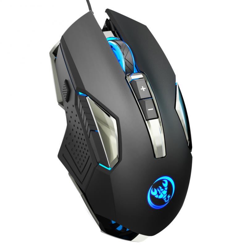 Ergonomic Wired Gaming Mouse LED with 4 Adjustable Gears 8000 DPI USB for Desktop Notebook Computer 8 Programmable Key Mouse: Default Title