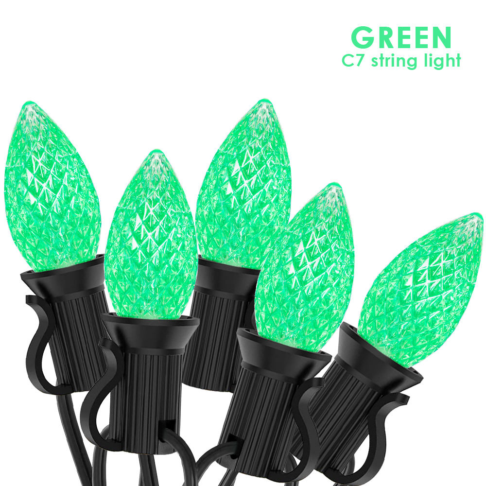 25ft udendørs lyskæder 65ft  c7 plastik brudsikre, farvede, tilslutningsbare, have-rgb-guirlande, fe-hængende lyskæde, dekoration: Kold hvid / 650w / Eu-stik