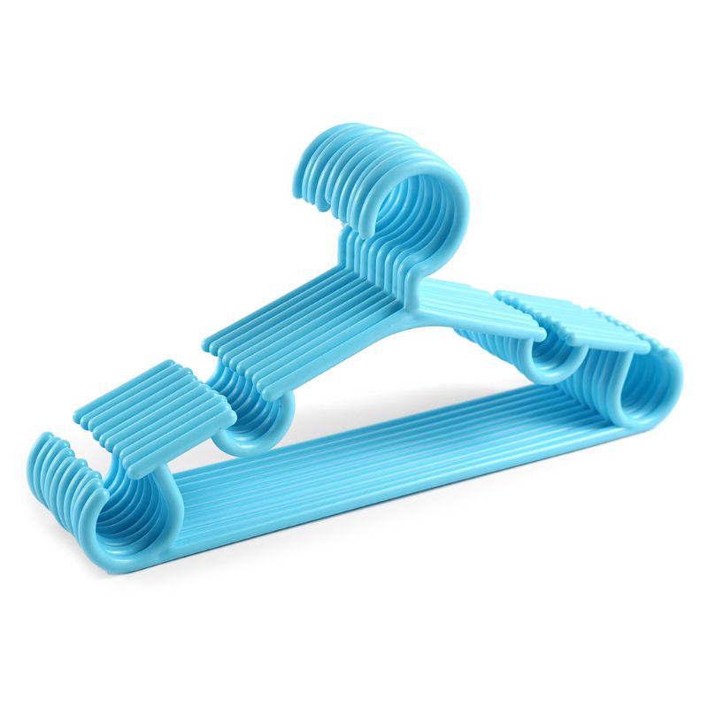 10Pcs/Set Portable Children Clothes Hanger Toddler Baby Coat Plastic Hanger Hook 95AA: Blue