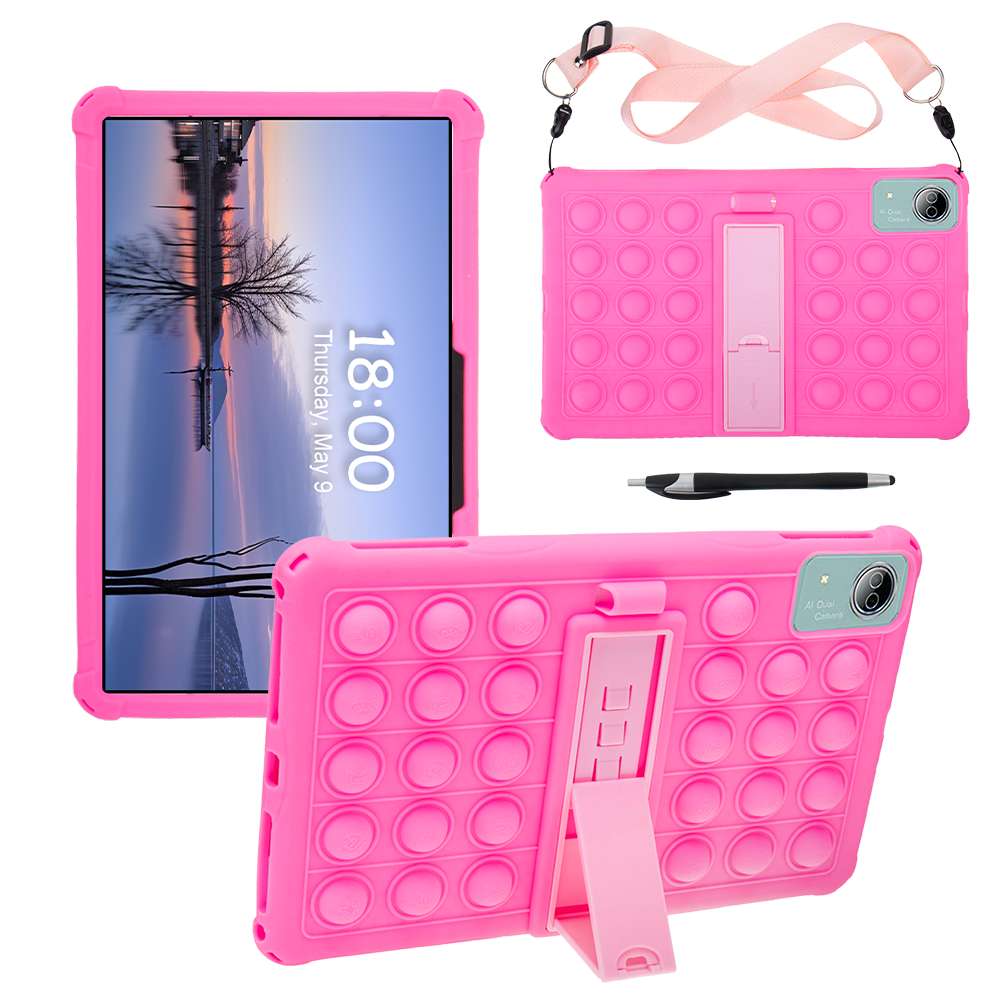Para Teclast T60 Plus T60AI funda para tableta de 12 pulgadas funda con soporte Ajustable funda de silicona suave con burbujas: ELEVEN / Gris
