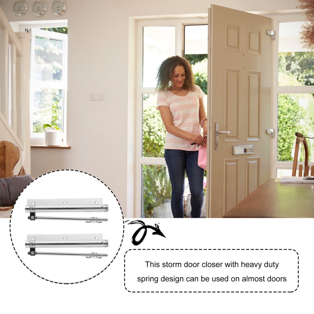 2pcs Metal Screen Door Closer Automatic Door Closer Adjustable Closing Speeds