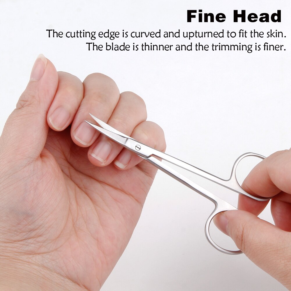 Russian Manicure Scissors Cuticle Cut Curved Tip Pedicure Scissors Stainless Steel Nail Dead Skin Remover Salon Nail Clipper