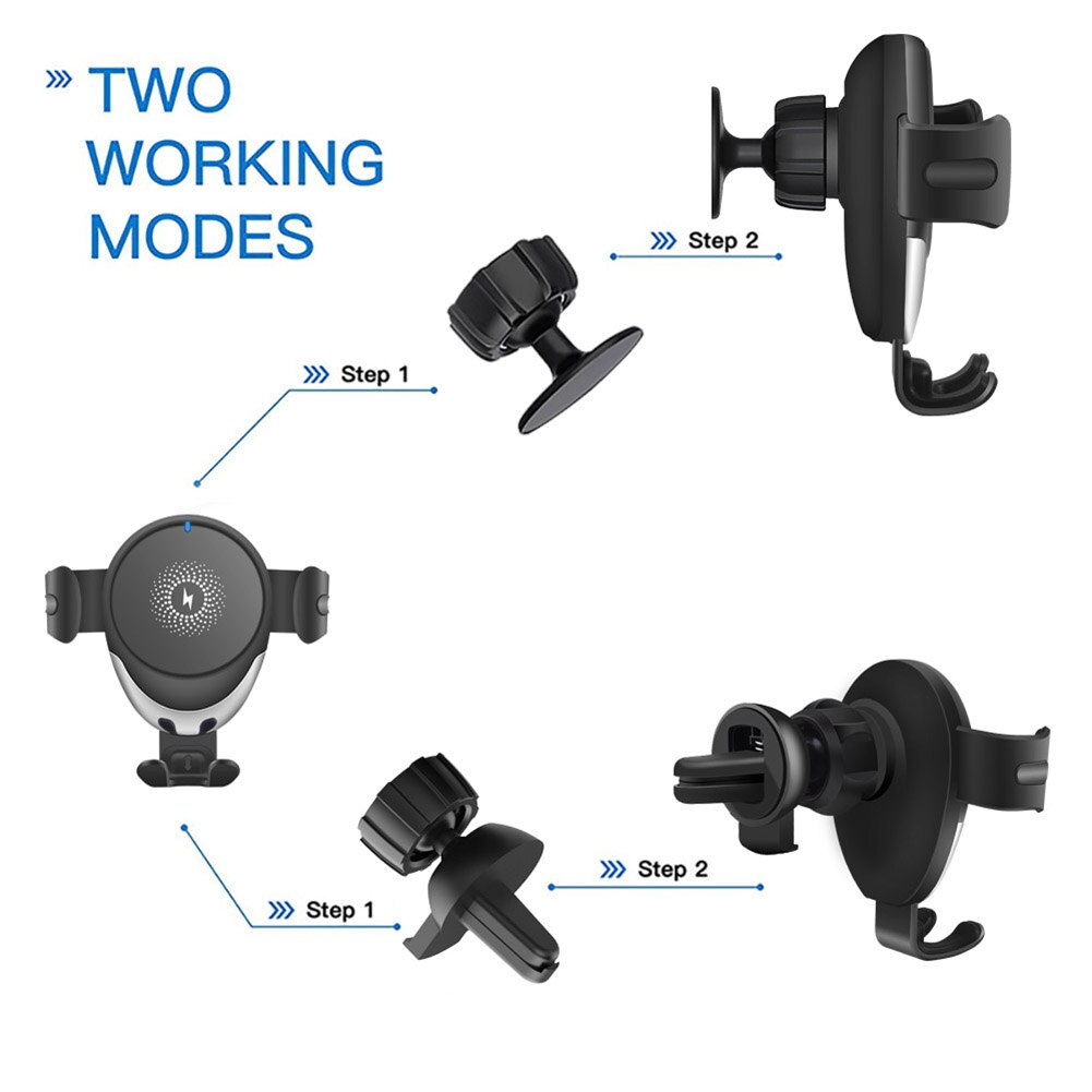 15W Draadloze Oplader Auto Mount Voor Air Vent Mount Auto Telefoon Houder Intelligente Infrarood Snelle Draadloze Opladen Lader