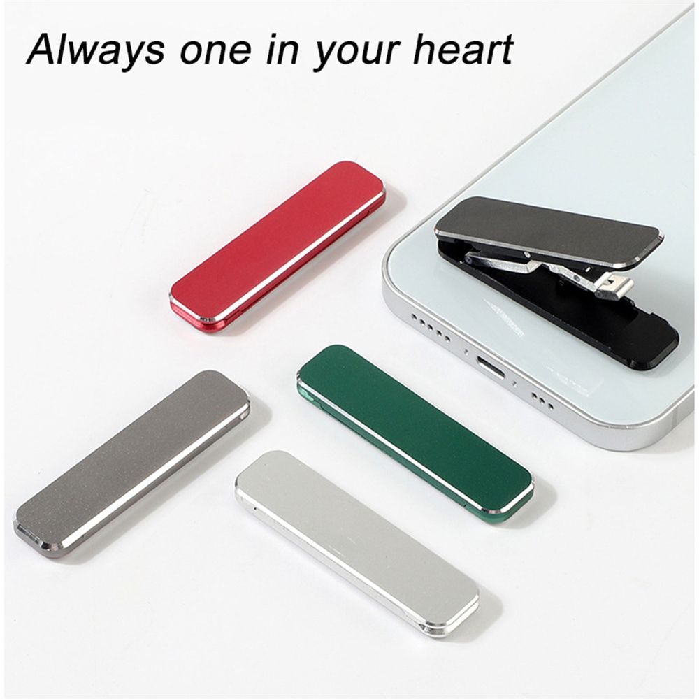 Universal Mini Mobile Phone Stand Aluminum Alloy Adjustable Angle Back Sticked Socket Bracket Foldable Mobile Phone Stand