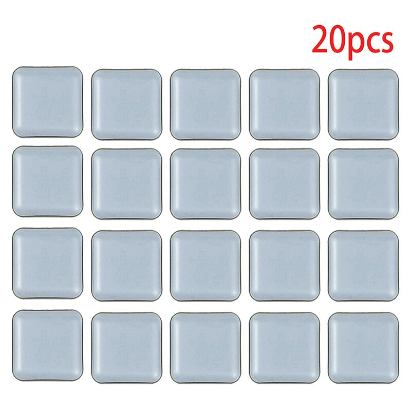 Furniture Legs Slider Pads Self-Adhesive Anti-abrasion Floor Protector Easy Move Heavy Table Sofa Glides Mat Home Supplies: 20pcs-Square-20x20mm