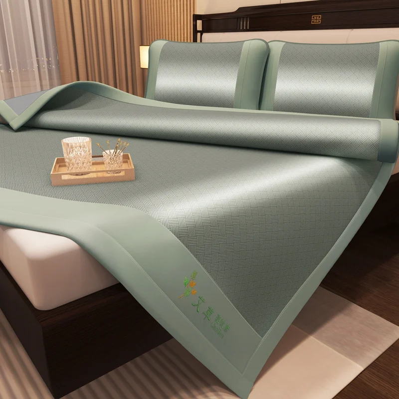 WASART Zomer koolstof lichte vezels 1800D koeling airconditioning slaapmat koel gevoel koud laken luxe bedbeschermingskussen: 1.0m (3.3 feet) bed / Bordeaux