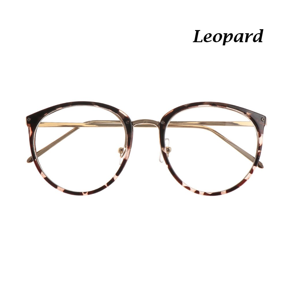 Gootrade Retro miopía gafas ópticas marcos de gafas para hombres mujeres tendencia Gafas de Metal lentes transparentes Marco de gafas: leopard
