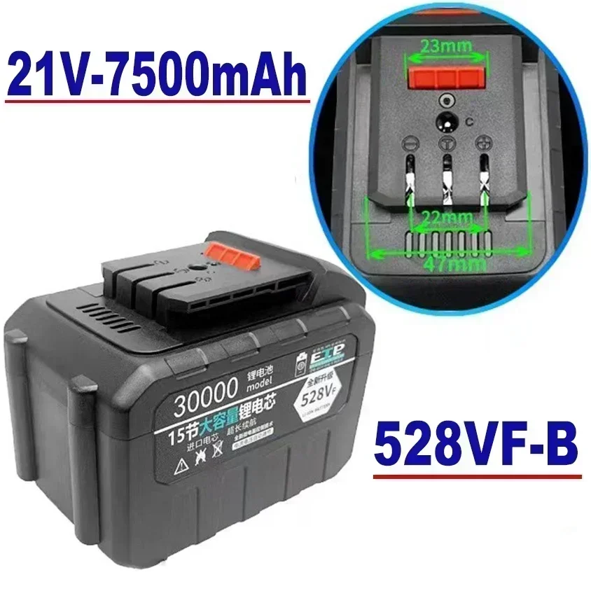 100 % neuer 21-V-Lithium-Ionen-Akku für Elektrowerkzeuge, 228 VF, 328 VF, 528 VF-A, 528 VF-B, EU-Stecker