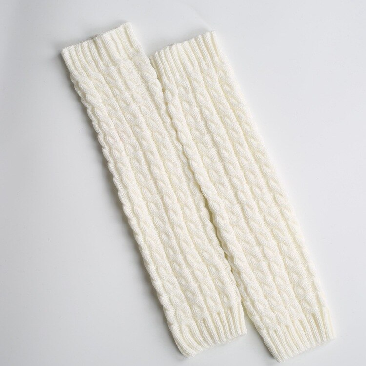 Chaussettes classiques en laine pour femmes, pour automne et hiver, chauffe-jambes, couvre-mollet, SA290: white