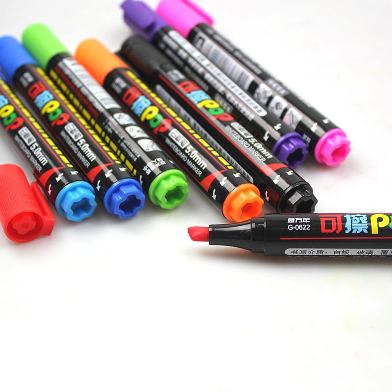 KNOW POP Art Marker 8 Colors/Set 5 mm Repeated Filling Ink Marker Set Best For Manga Poster Advertising Supplies