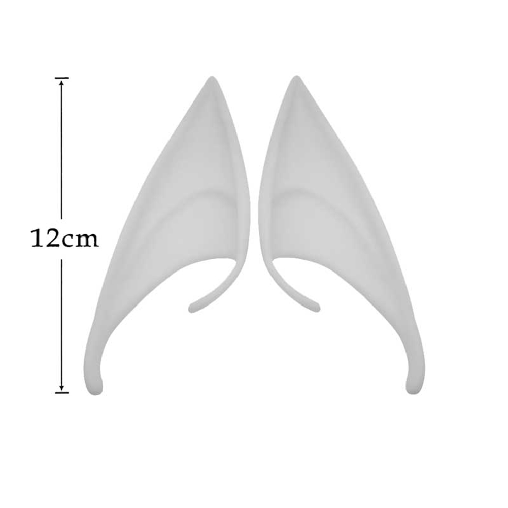 Begränsa 100 halloween latex elf öron älva pixie cosplay krok på fancy dress öron tillbehör: Vit -20cm