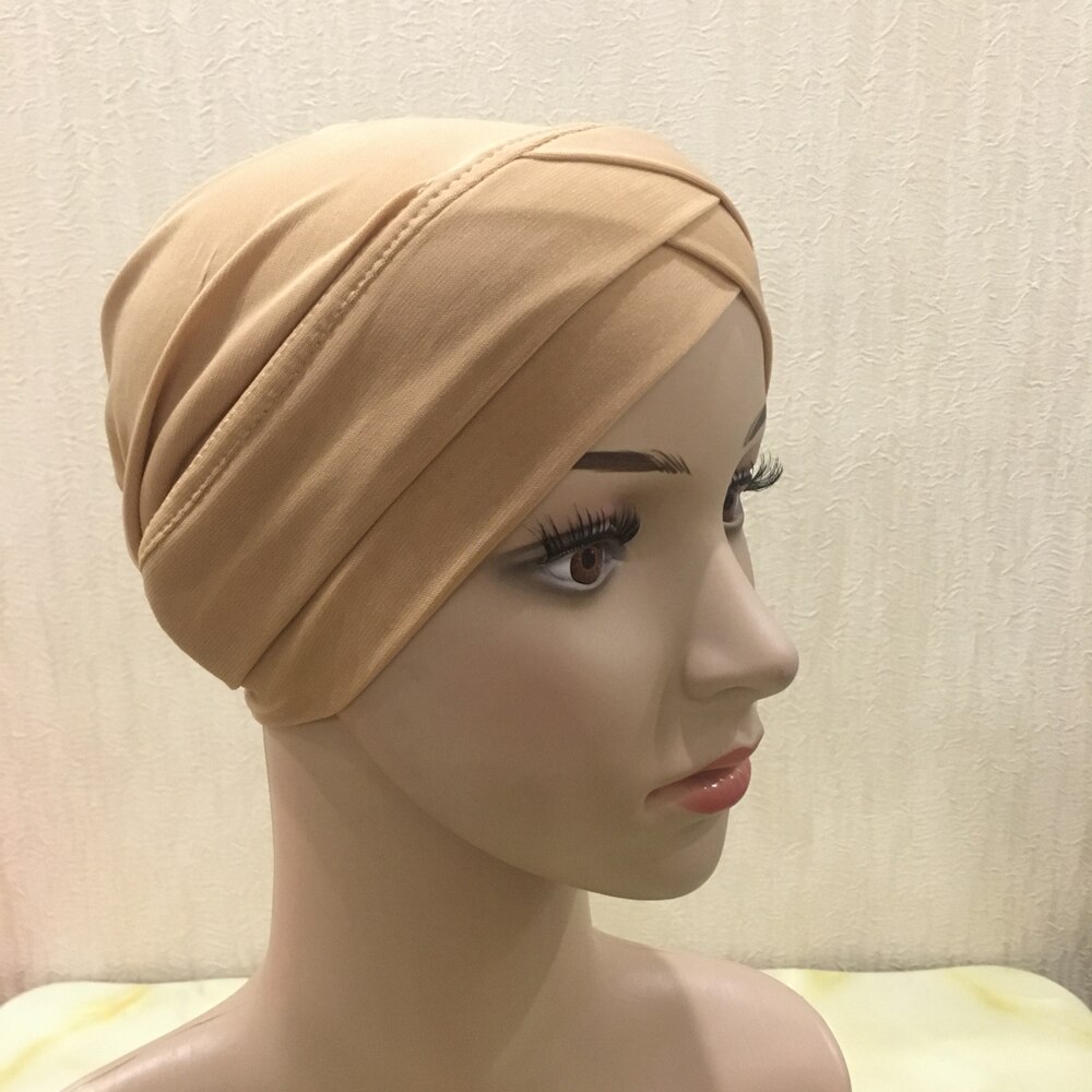 Muslimische Frauen Hijab Turban Hütte Kopf Schal Haarausfall Krebs Chemo Deckel Kopftuch wickeln Islamischen Mütze Motorhaube strecken Headwear Hütte: 19 Kamel