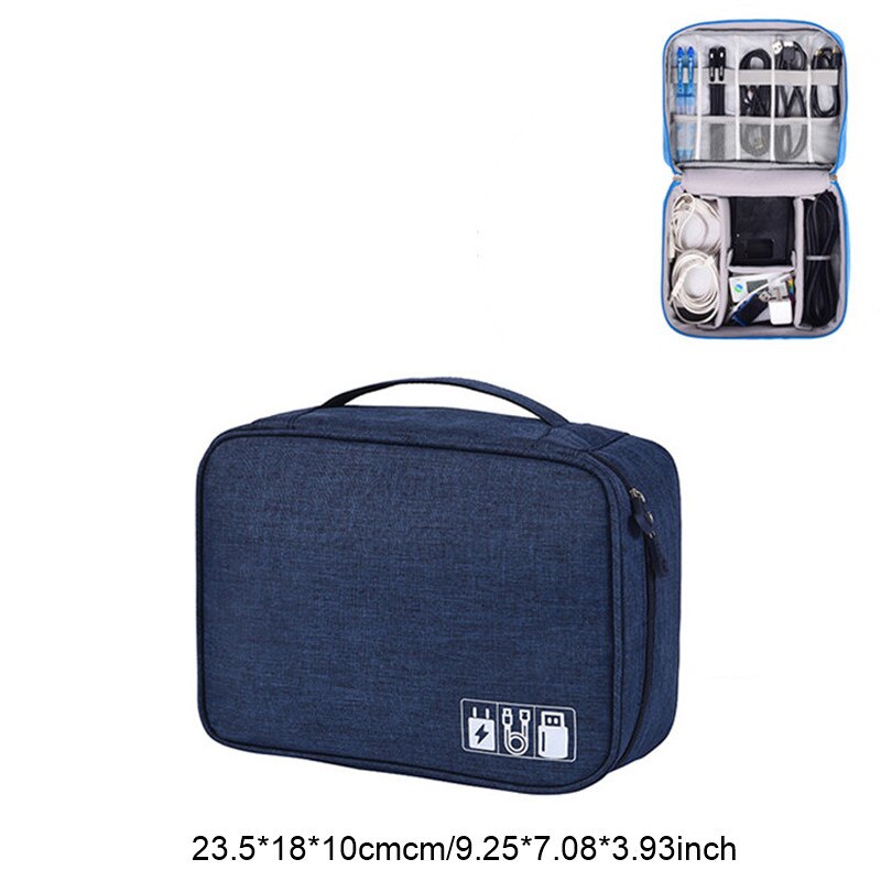 Reise Kabel Tasche Kosmetik machen-hoch Veranstalter Draht Ladegerät Elektronische Spielereien fallen Toilettenartikel Bausatz Schlecht Lagerung Zubehör Artikel: dunkel Blau Tasche