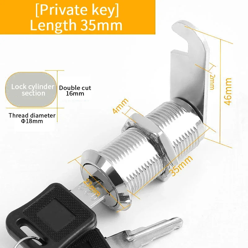 5/20/100setzt Sicherheitsschloss Metall Zylinder Schrank Spind Nocken sperren Mit Schlüssel Sicherheit Briefkasten Schloss Schublade 16MM/20MM/25MM/30MM: M / MULTI