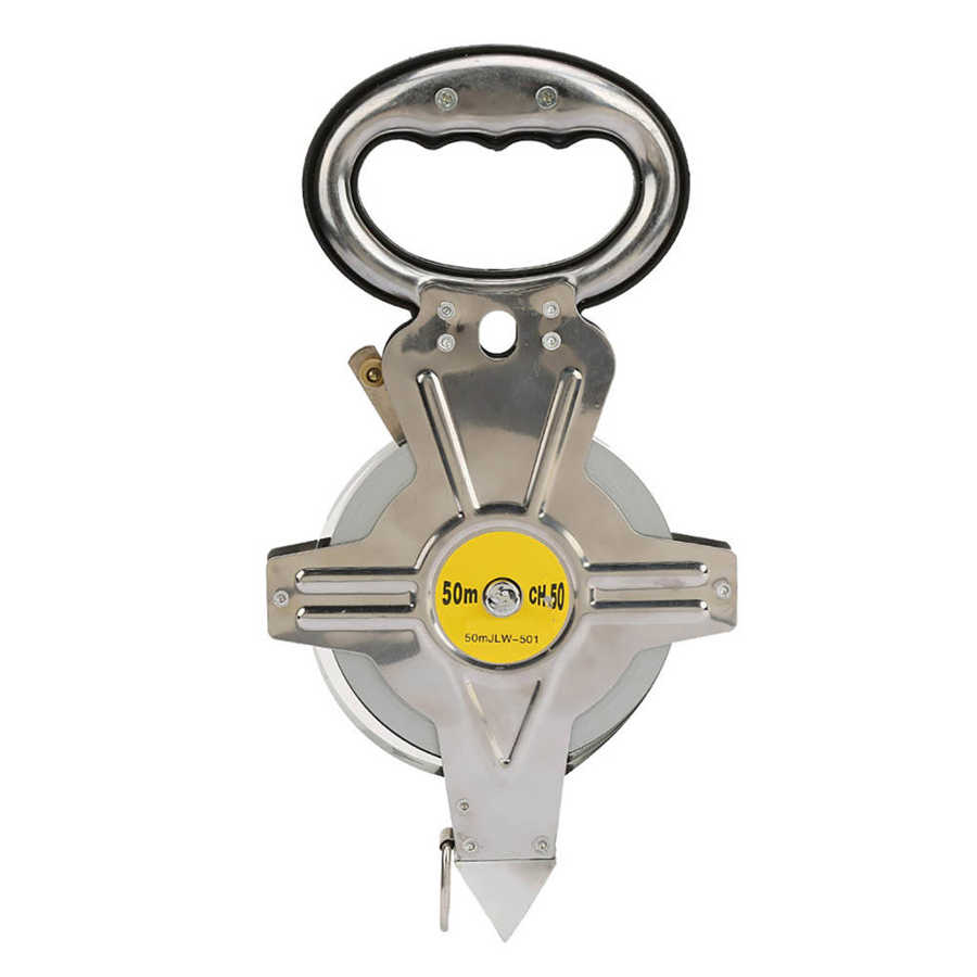 50m Stainless Steel Tape Measure Portable Retractable Metric Tape Ruler Construction Measuring Tool For Engineering Building