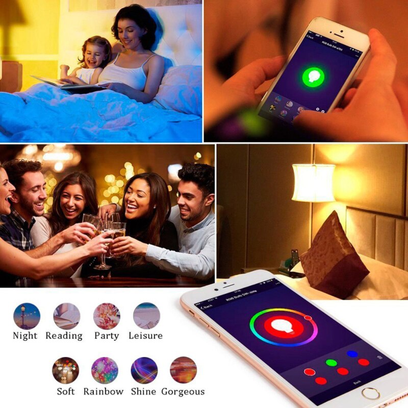 Smart Wifi Lamp Dimmen Gloeilamp 9W Rgb Slimme Lamp Voice Control Werk Met Alexa Google Thuis Smart afstandsbediening Wifi Led Lamp