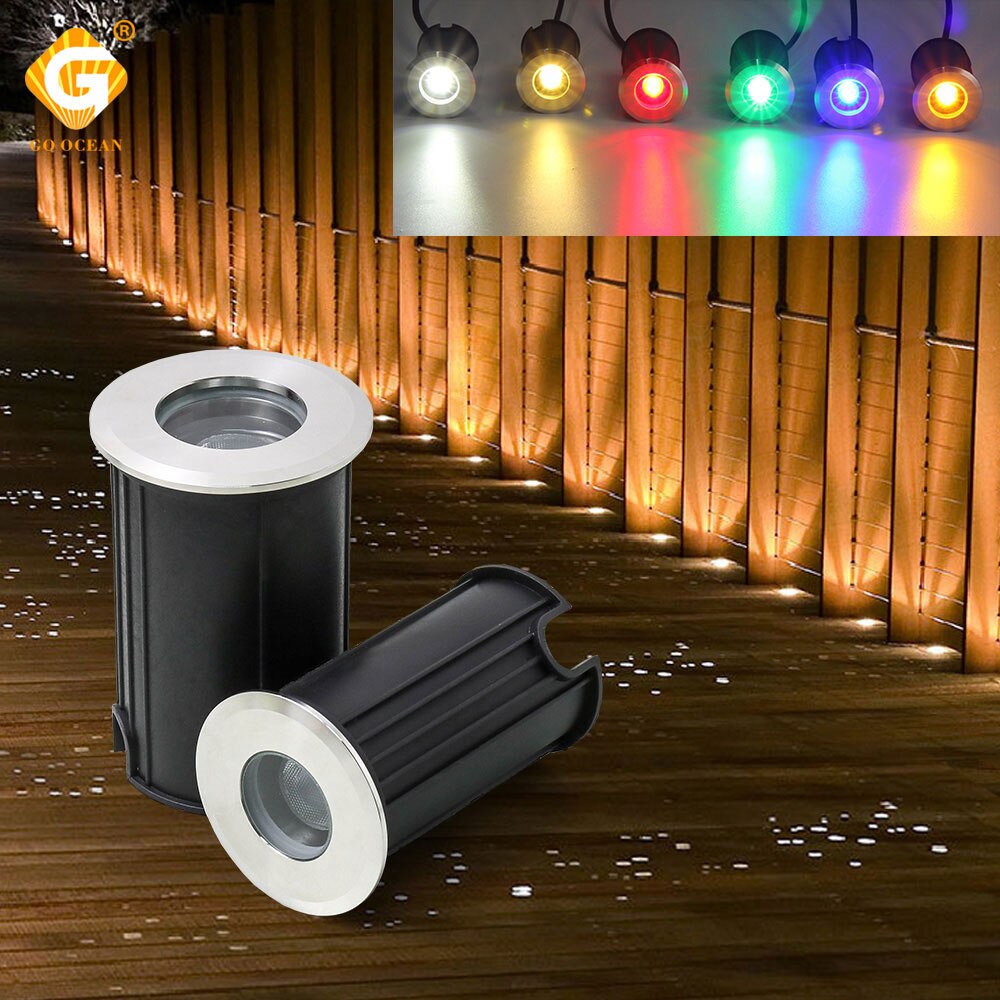 DC 12V 24V COB LED Underground Light Outdoor Recessed IP67 1W Waterproof Buried Light Stair Landscape Lighting Floor Lamp