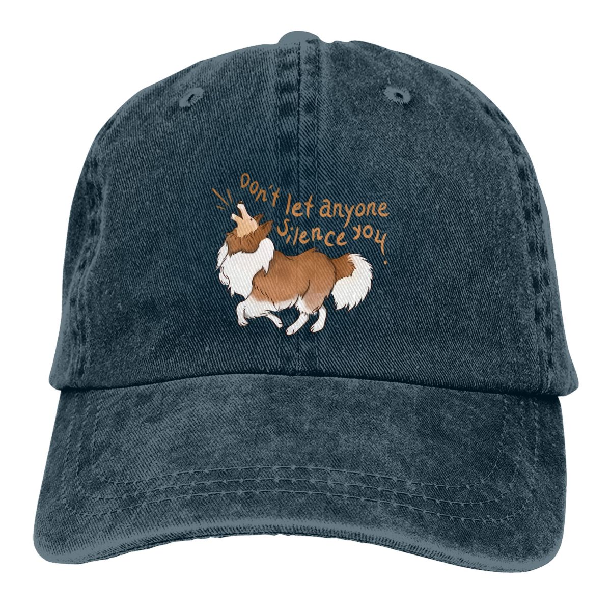 Ébatter Sheltie Shetland berger ne laissez pas n'est pas le Silence vous casquettes de Baseball casquette à visière Collie chien pare-soleil chapeaux pour hommes femmes: Marine Bleu