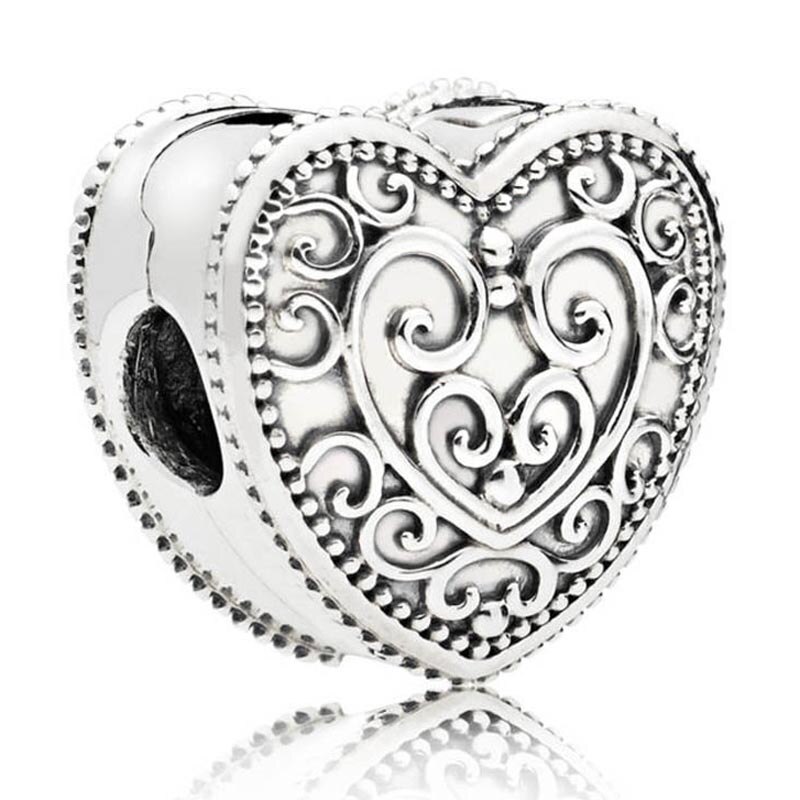 Verdadeiro espumante brilhando caminho daisy meadow pave &amp; livre coração clipe charme 925 contas de prata esterlina ajuste pulseira moda jóias: 15