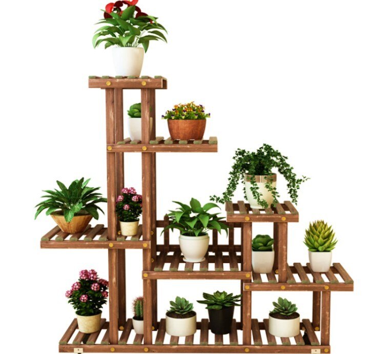 Support en bois pour plantes et bonsaï, étagère de présentation pour bonsaï chinois, fenêtre intégrée, support de Pot HWC: 2