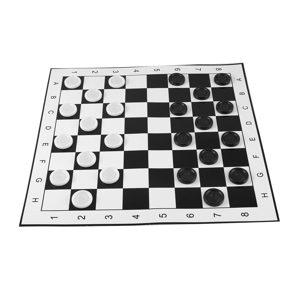 Grande tamanho plástico damas/draughts dobrável xadrez xadrez internacional jogo de tabuleiro de viagem competição brinquedo