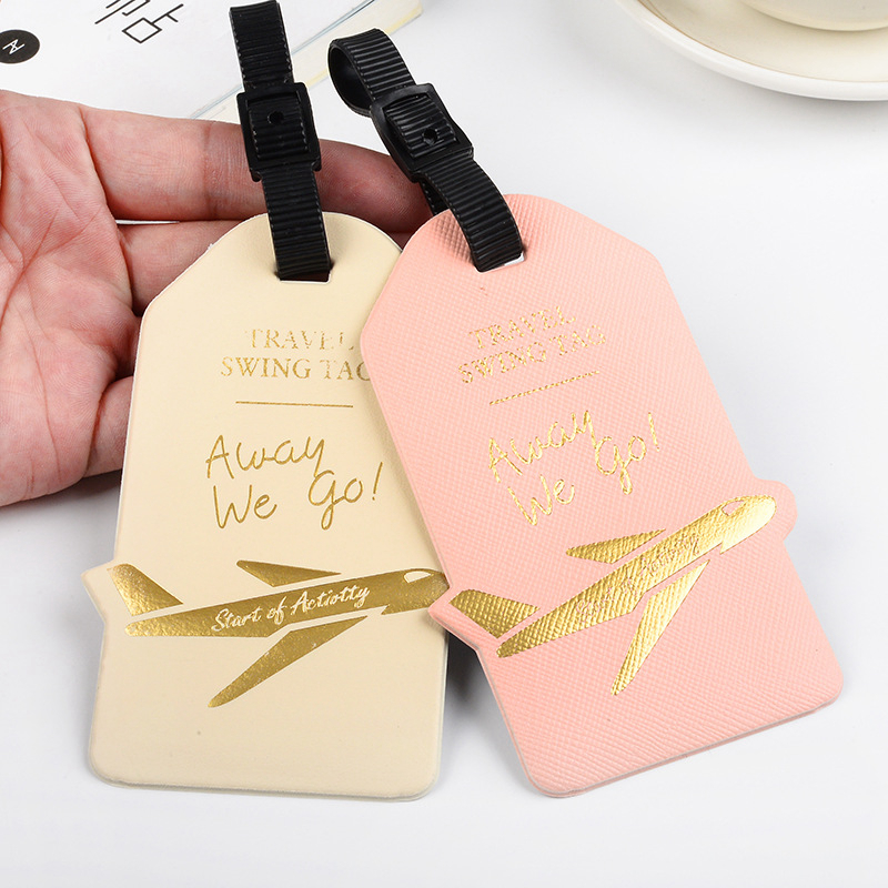 Travel Accessories Aircraft PU Leather Luggage Tag Women Men Portable Label Suitcase ID Address Holder Baggage Boarding