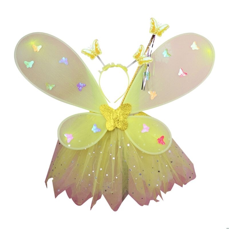 Søde børn kostumer ydeevne rekvisitter gradient farve sommerfugl prinsesse engle vinger fe stick børn klæde sig op legetøj: 7