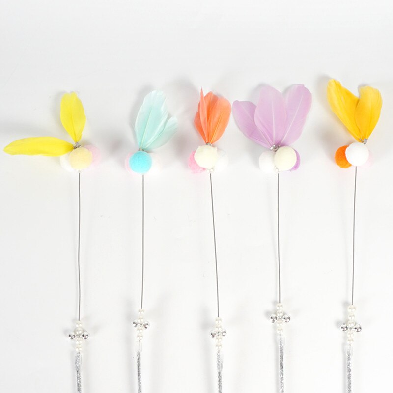 1Pc Kat Interactieve Speelgoed Stok Veer Wand Met Kleine Bell Muis Kooi Speelgoed Plastic Kunstmatige Kleurrijke Kat Teaser Speelgoed levert