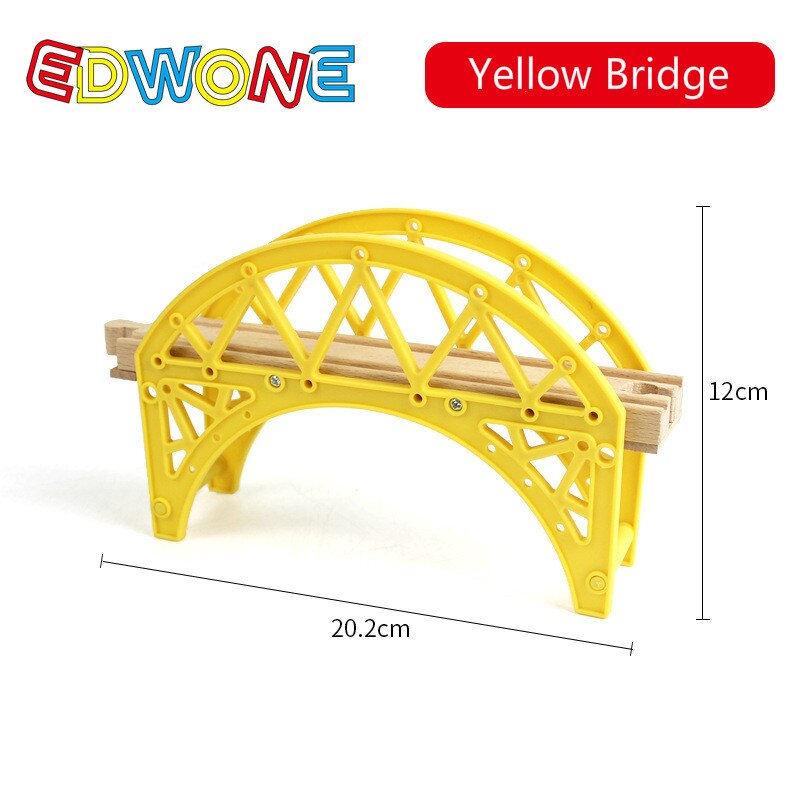 Tutti i Tipi Di Legno di Plastica Ponte Treno Magnetico Di Legno di Faggio Accessori Fit Ferrovia In Legno Biro Tracce di Legno Thom come giocattolo: Yellow Bridge