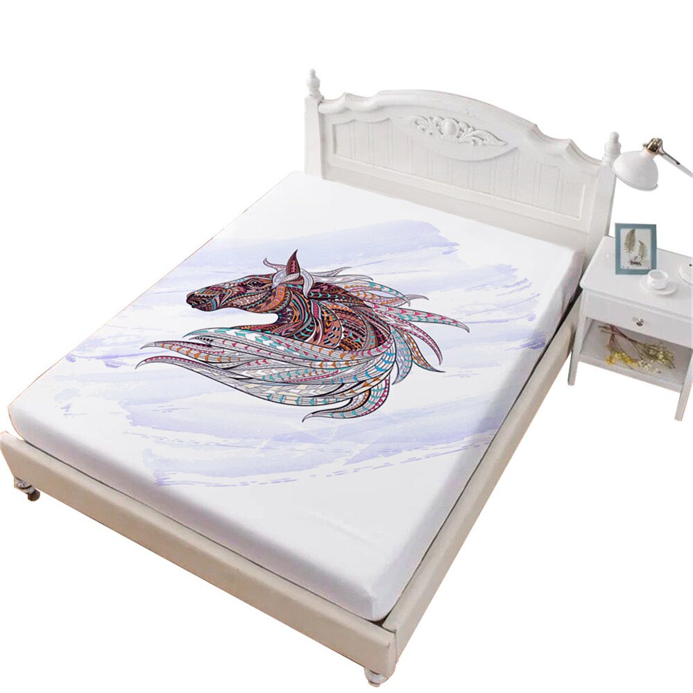 Drap de lit de styliste pour Animal cheval | Violet Galaxy, drap housse, vêtements colorés, couvre-matelas roi reine, Textile pour la maison D40