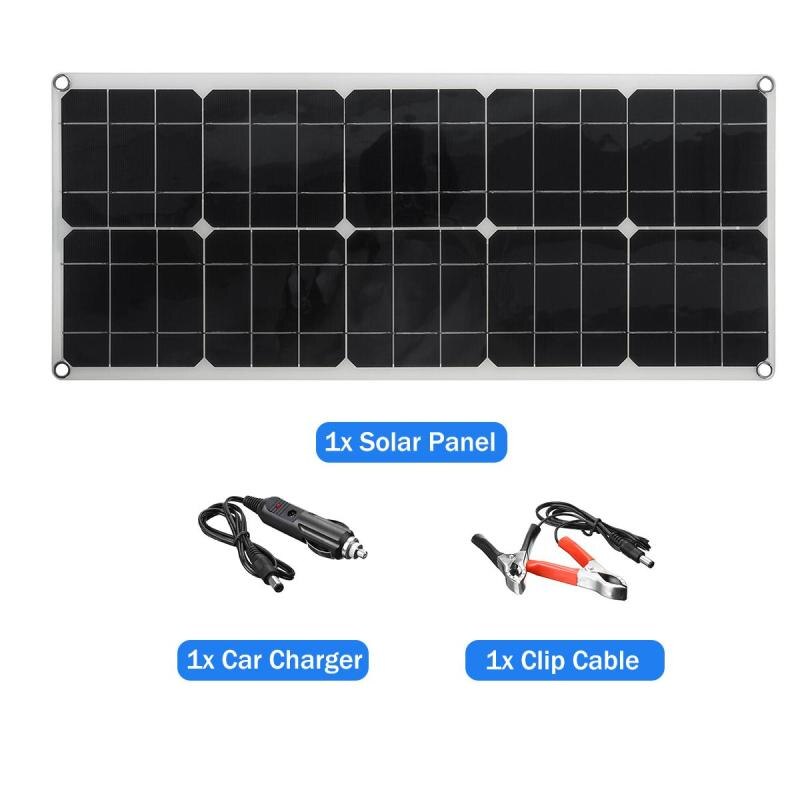 100w 12/24v solpanelsæt dobbelt usb udendørs bærbar batterioplader monokrystallinsk til mobiltelefon  mp3 pad solopladning