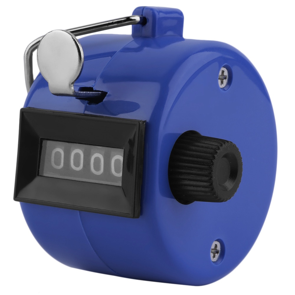 Digital Chrome Hand Tally Blue Clicker/Counter 4 Digit Number Clicker Golf