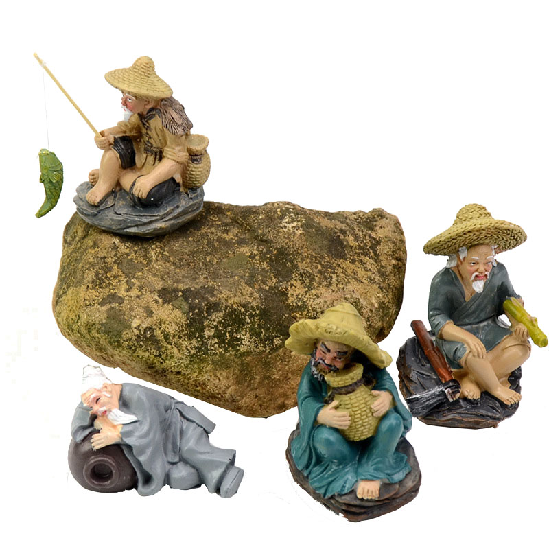 Aquarium dekoration Angler harz ornamente aquarium zubehör aquarium ornament Aquarium Schreibtisch Dekoration Zubehör