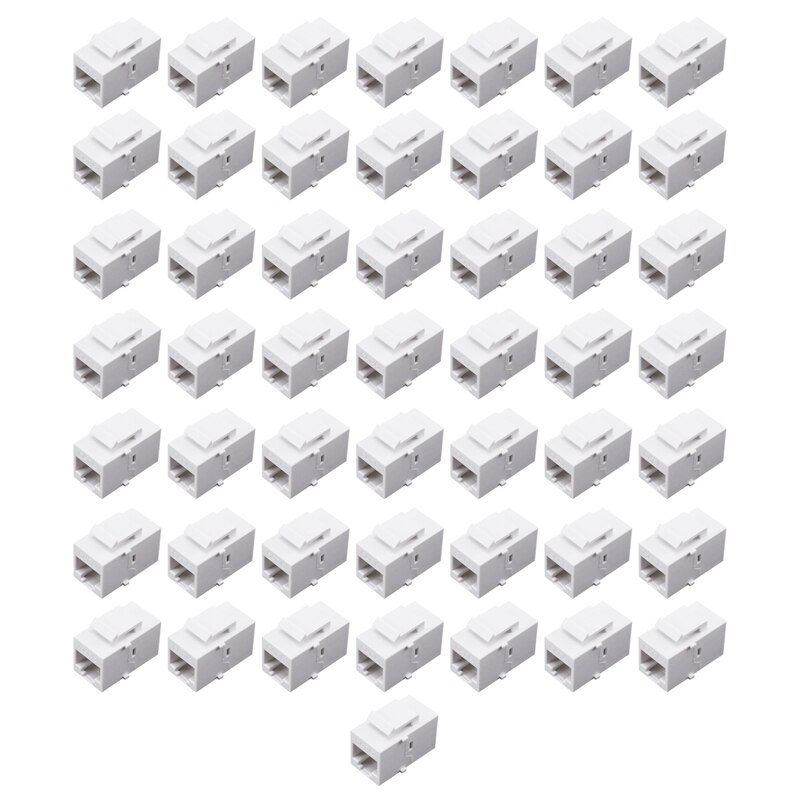 RJ45 Connector Keystone Jack Cat6 RJ45 Extension Coupler Ethernet Network LAN Cat 6 Coupler Jacks Extend Adapter: white