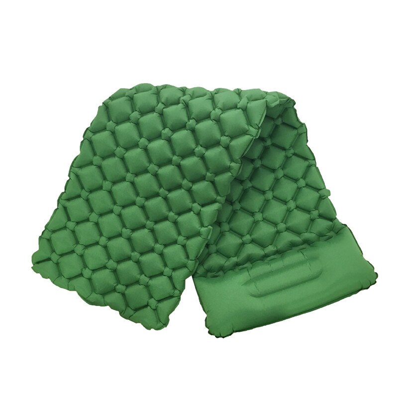 Forlænget størrelse 190*56cm oppustelig camping liggeunderlag rejse luftpude pude luftmadras oppustelig sofa strandmåtte: Grøn
