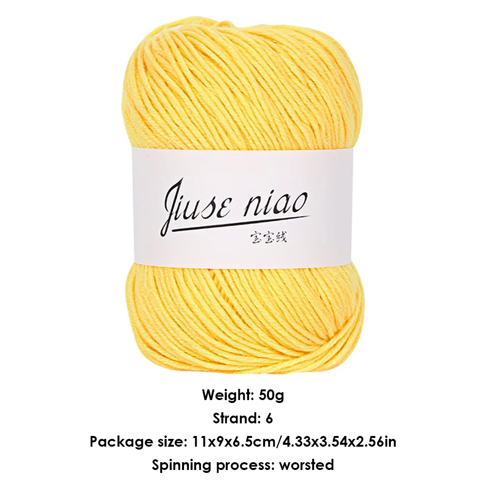 50g/rollo de hilados para ganchillo finos de algodón de punto suave DIY hilos de bebé suave Rival línea de tejer cinta de Hilo
