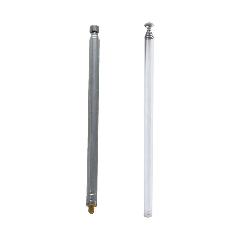 2 Pcs Telescoping Stainless Steel AM FM Radio TV Antenna TV Telescopic Whip Antenna Aerial, 7 Section &amp; 5 Section: Default Title