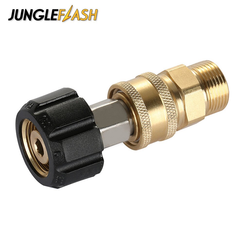 Car Accessories Copper 1/4 Inch High Pressure Cleaner Quick Connector Car Wash Adapter Water Gun Hydraulic Couplers Coupling M22