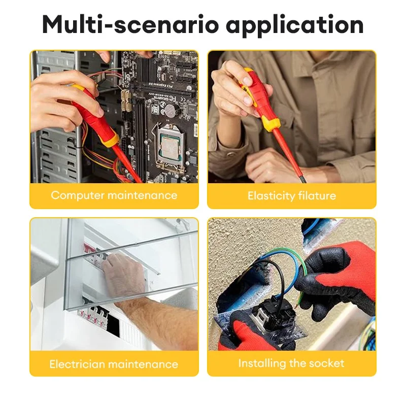 Deli 1 st spår-/phillips-isolerad skruvmejsel 1000v vde-skruvmejsel multifunktionell elektriker bärbara reparationshandverktyg