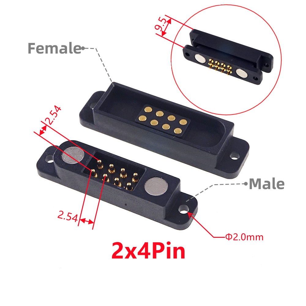 1/3/5/20/50 Stück zweireihiger Hochstrom-Magnet-pogo-Stift-Stecker 8 10 12 14 20-polig männlich weiblich Tonhöhe 2,54 mm DC Energie aufladen