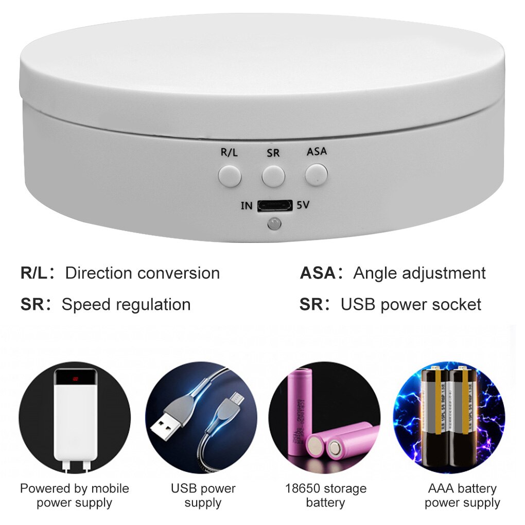 Display Table Rotating Photography Stand Electric Load Plastic Mini Turntable for Jewelry Show