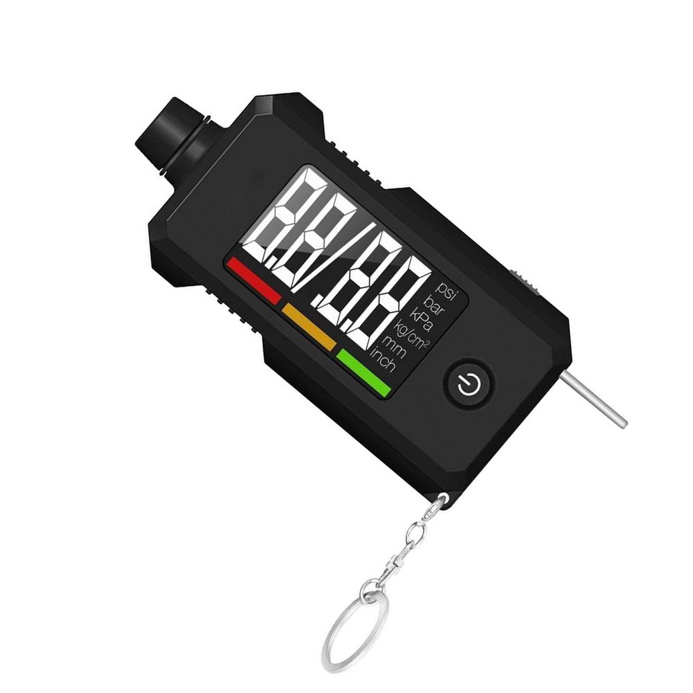 Auto Band Manometer En Loopvlak Dieptemeter 2-In-1 Digitale Bandenspanningsmeter Met Sleutelhanger Voor auto 'S, suv, Vrachtwagens En Meest Voertuigen
