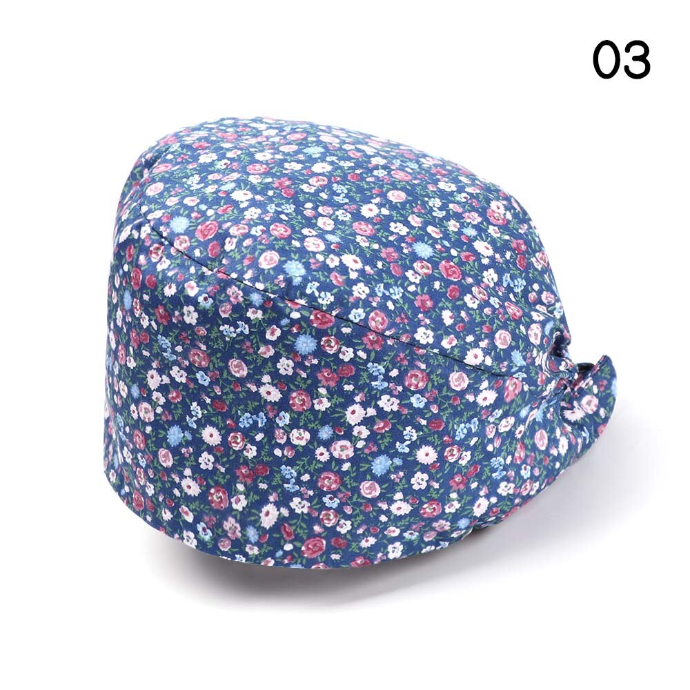 Bloemen Bouffant Sanitaire Hoed Met Zweetband Verstelbare Lus Beanie Hat Solid Mannen Hoed Vrouwen Hoeden Skullies Mutsen: 2-3