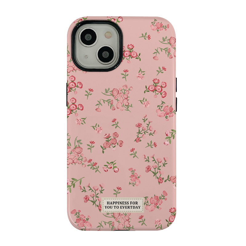 Pink Flowers Phone Case for IPHONE 16 15PRO MAX 14 13 12 11 Plus Acrylic TPU Two in One Mobile Phone Cover Cases