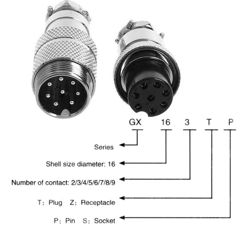 GX-16 Luftfahrt Stecker Und Buchse GX16-2-3-4-5-6-7-8-9-10 Kern Luftfahrt Stecker Männlich & Weibliche 16mm Draht-Tafel Rund Anschluss