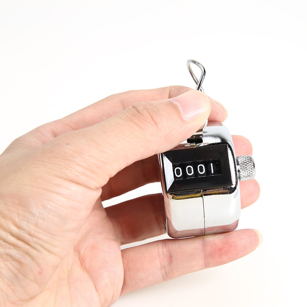Tally 4 Digit Palm Counters Counter Hand Clicker Manual Handy Mechanical Training Counter Chrom