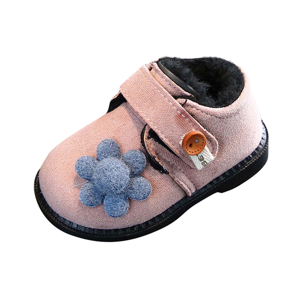 Kinderen Kid Baby Meisjes Laarzen Animal Prints Enkel Sport Korte Laarsjes Casual Bloem Katoenen Warme Schoenen Laarzen Meisjes Winter: Roze / 7