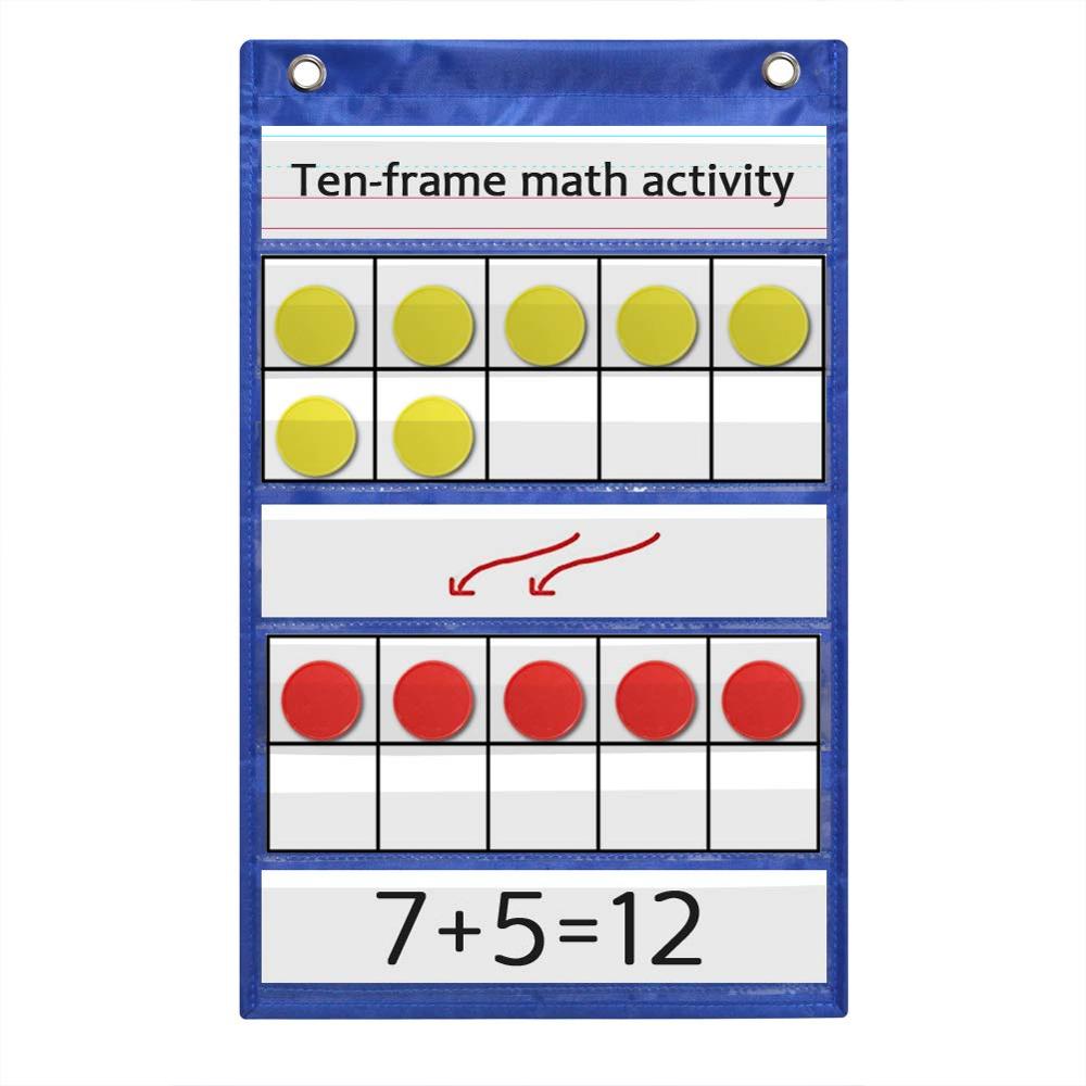 Tableau de poche à dix cadres pour la salle de classe et le chooling à la maison, manipulateur de mathématiques, tableau d'activité à 10 cadres pour le comptage des enfants