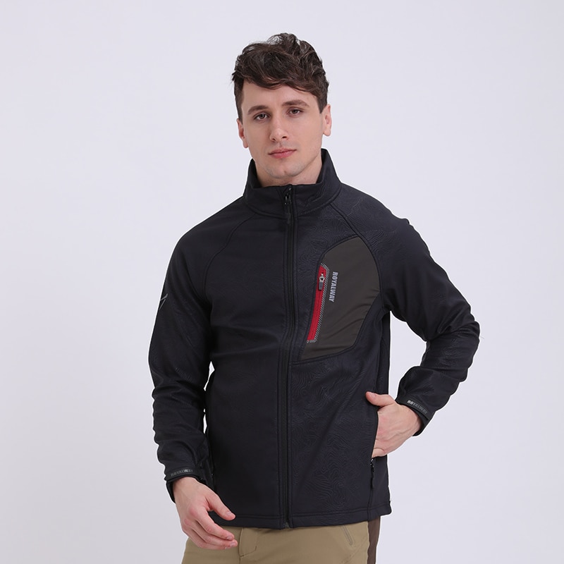 ROYALWAY Neue Softshell-jacke Männer Wasserdicht Wandern Regen Mantel Angeln Stehkragen draussen Camping Wandern Weiche Hülse